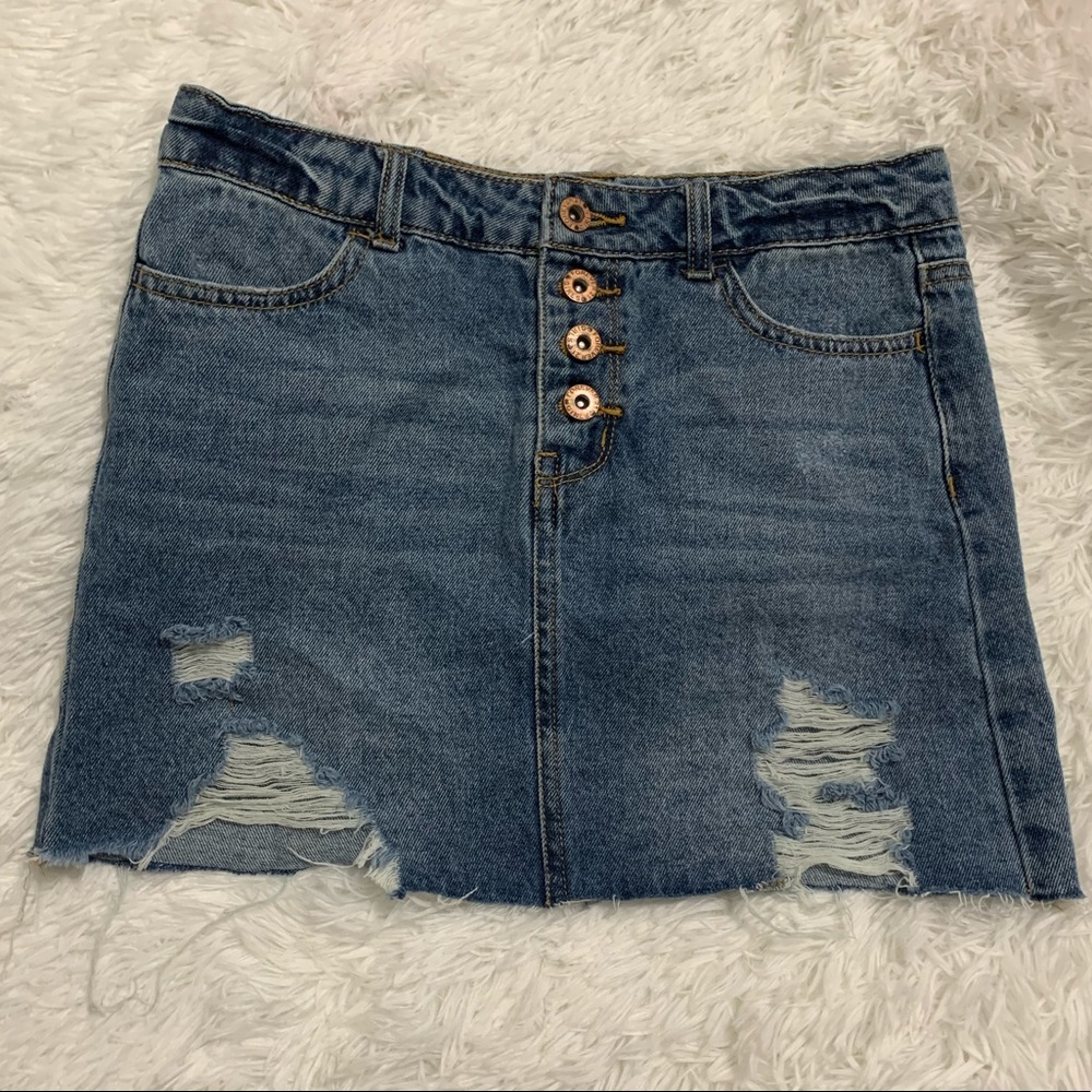 Girl’s Ripped Denim Skirt